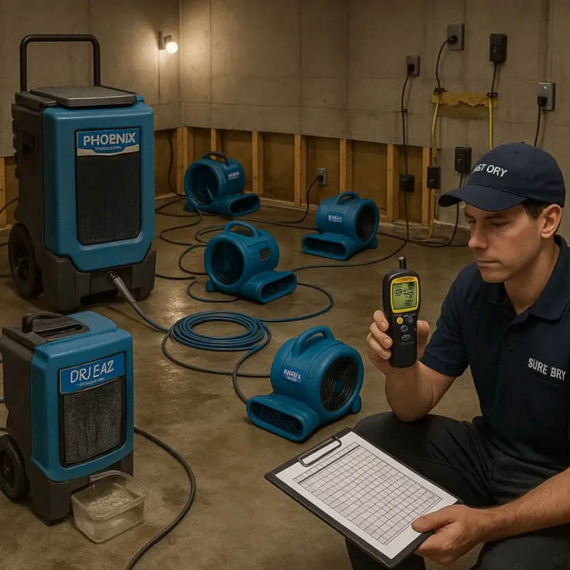 Structural Drying and Dehumidification process in Shenandoah Farms, VA